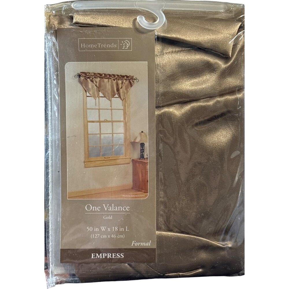 Hometrends Empress Gold Window Valance Curtain 50" X 18" Formal Polyester